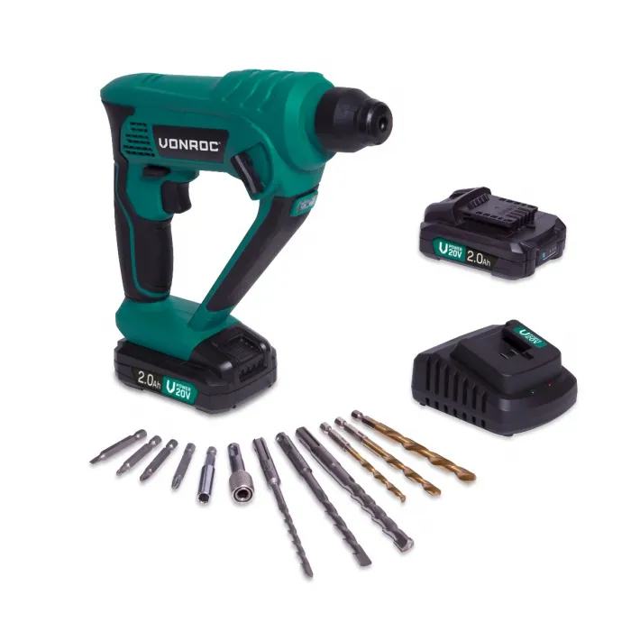 ACCU BOORHAMER 20V  2.0AH | INCL. 2 ACCU'S EN SNELLADER