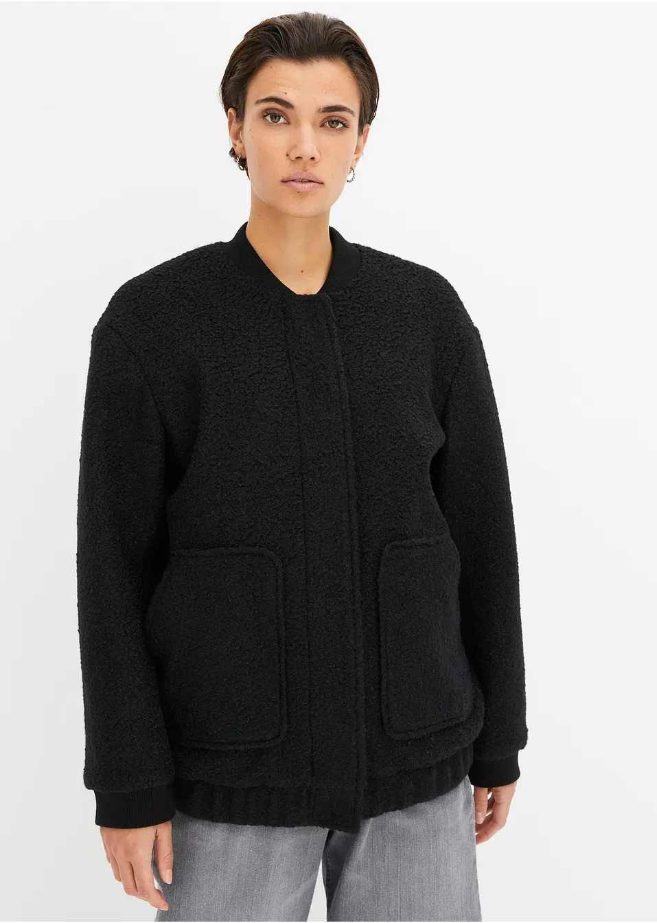 Bomber in wollen look   