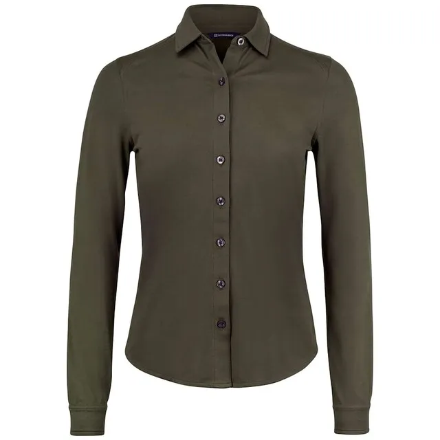 CUTTER & BUCK ADVANTAGE DAMES OVERHEMD DONKERGROEN  MAAT 34/XS