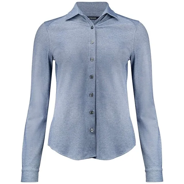 CUTTER & BUCK ADVANTAGE DAMES OVERHEMD INDIGO  MAAT 38/M