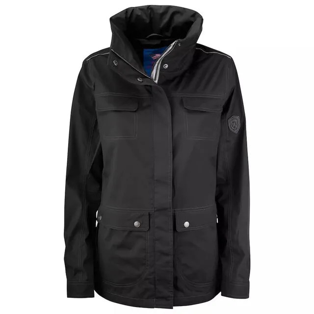 CUTTER & BUCK CLEARWATER DAMES REGENJAS ZWART  MAAT S