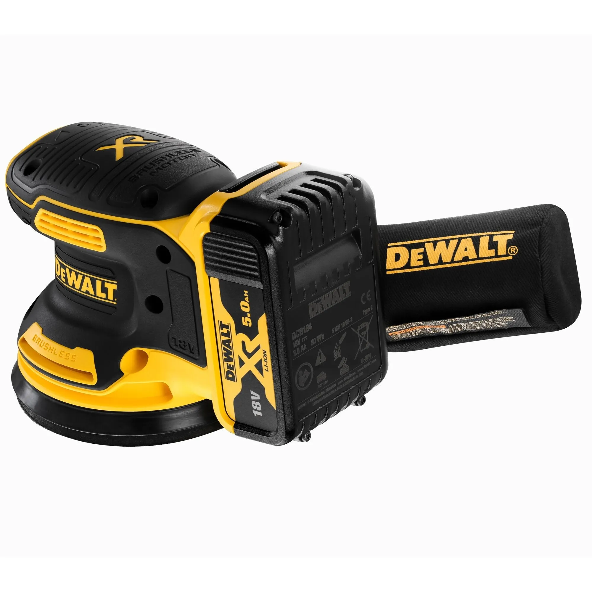 DEWALT DCW210P2QW 18V XR BRUSHLESS EXCENTERSCHUURMACHINE 125MM