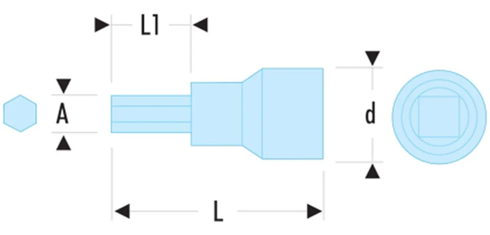 INBUSDOPPEN 6KANT 3/8', GEÏSOLEERD 4MM
