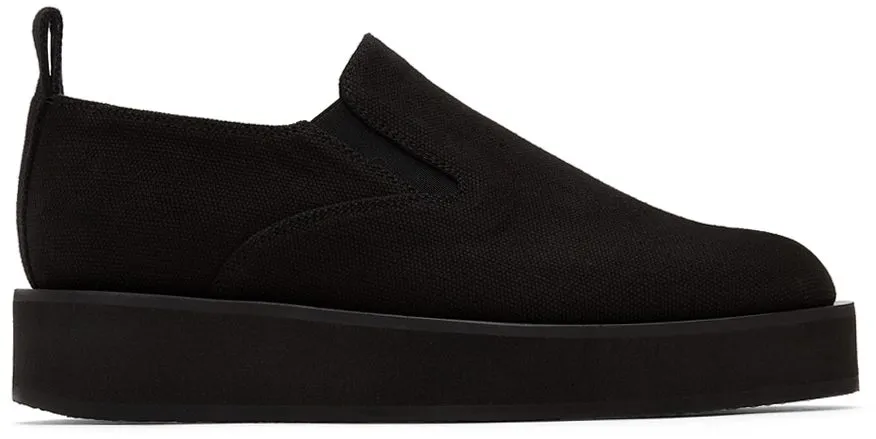 JIL SANDER BLACK SLIPON PLATFORM 001 BLACK (JS37050B_14042)