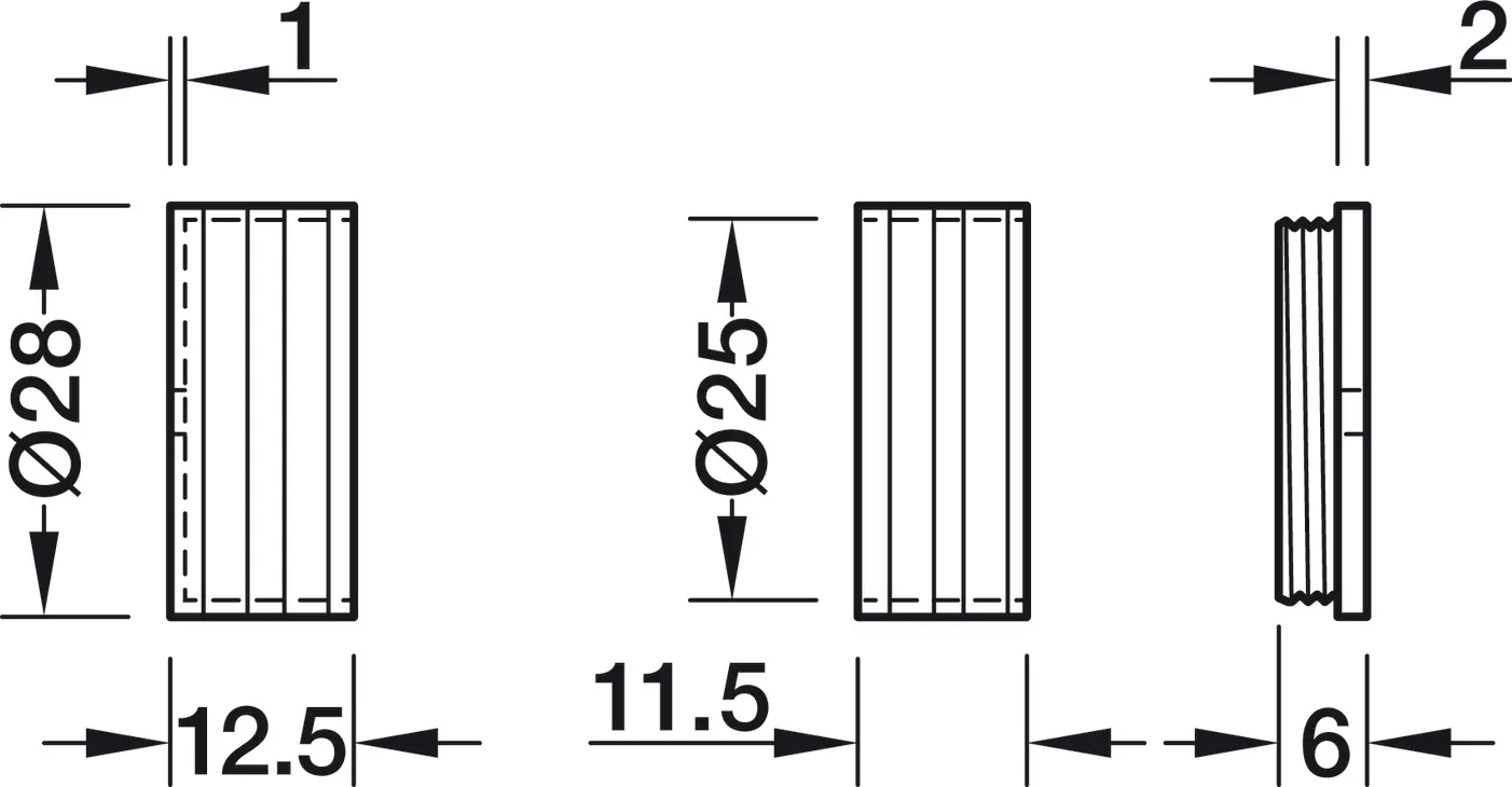 Kastroededrager, voor kastroede rond Ø 25 mm